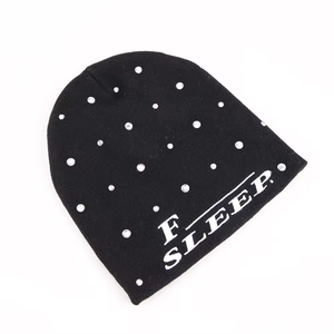 High Quality Custom Logo Rhinestone Winter Beach Character <b>Beanie</b>-Warm Breathable <b>Waterproof</b> Acrylic Knit Unisex Adult - Product Image 3