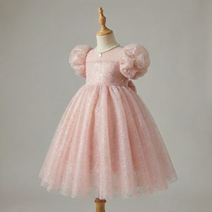 Robe de princesse de haute qualité pour enfants, robe de fête d'anniversaire à sequins et manches bouffantes en tulle pour enfant de 1 à 12 ans - Product Image 1