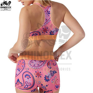 Custom Apparel Womens Yoga <b>Set</b> Crop Top Sports Bra And Booty Short <b>Sets</b> Yoga Gym Yoga Activewear <b>Set</b> - Product Image 5