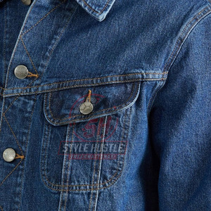 Veste en jean pour homme à col rabattu, couleur et taille personnalisées, grande taille, respirante, légère, pour l'hiver, à usage extérieur - Product Image 4