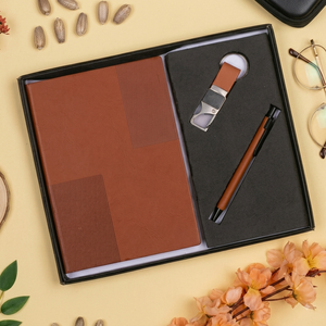 Aurelux RE039 Premium PU Leather A5 Multicolor Diary <b>Notebook</b> with Pen Keychain Office Use Custom Logo Corporate Gift <b>Set</b> - Product Image 1