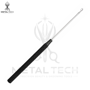 Knurled Metal Handle Hair Extension Loop <b>Threader</b> Latch Hook Micro Ring Pulling <b>Needle</b> Set For Professional Salon Hardware - Product Image 5