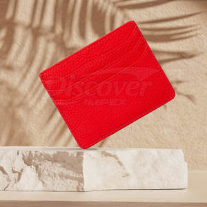 Tarjetero de Cuero a Precio de Fábrica, Color Sólido, Nuevo Diseño, Tarjetero de Cuero con Logotipo Personalizado, Empaque de Tarjetero de Cuero, MOQ Bajo - Product Image 2