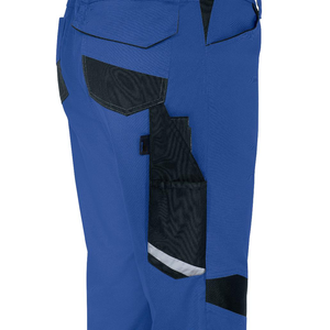 Salopette en jean bleu pour homme, couleur unie, taille haute, coupe droite, style utilitaire, pantalon de travail printemps - Product Image 4