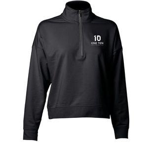 เสื้อออกกำลังกายผู้หญิงแขนยาวแบบซิป ¼ ตัว น้ำหนักเบา ระบายอากาศได้ดี เหมาะสำหรับวิ่ง เทรนนิ่ง และฟิตเนส - Product Image 1