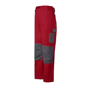 Pantalones Cargo Rojos Unisex, Múltiples Bolsillos, Cintura Elástica, Transpirables, Tela 100% Poliéster, Antiarrugas, Secado Rápido, Corte Recto - Product Image 2