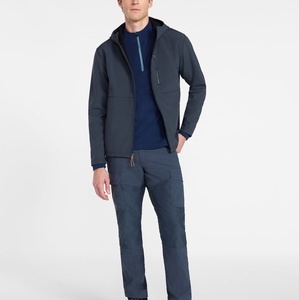 Modern Tapered Slim Fit Men's Lightweight Fleece Hooded Sport Jacket with Stand Collar <b>Zip</b>-<b>Up</b> Closure Winter Outerwear - Product Image 5