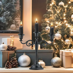 Elegant <b>Tall</b> Metal Square Candelabra Modern Design Gold Silver Color Handmade Home Decoration Christmas Wedding Luxury Event - Product Image 1