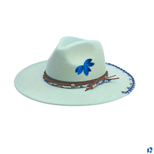 Sombrero Fedora Unisex Vintage de Fieltro Estilo Trilby Boho con Cinturón Trenzado Decorativo, Gorra Casual de Poliéster para Playa, OEM ODM Personalizado - Product Image 4