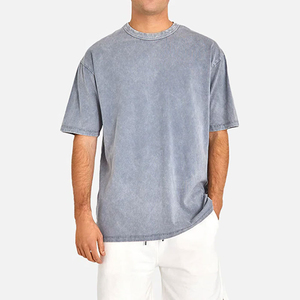 Camisetas Largas de Algodón 100% Personalizadas al por Mayor para Hombre, Estilo Vintage, Lavado Ácido, Tallas Grandes, Ligeras con Logotipo Frontal - Product Image 3