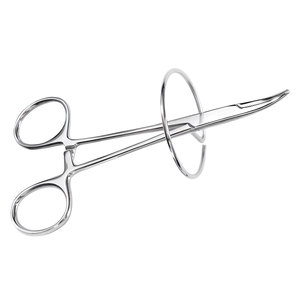 Holding Clamp Curved 130 mm with Slightly Toothed Jaws and <b>Spacer</b> Ring for Preventing Crown Damage Dental Instrument - Product Image 3