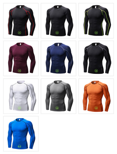 Camiseta Deportiva de Manga Larga para Hombre, Impresión Personalizada de Alta Calidad, Color Azul Oscuro, Ajustada al Cuerpo, para Fisicoculturismo, Entrenamiento, Poliéster y Elastano - Product Image 2