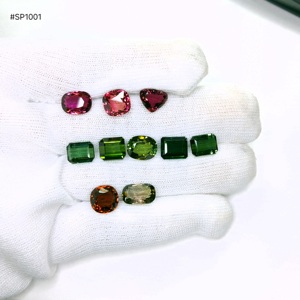 Juego de 10 turmalinas multicolor de 41.35 ct, grado 3A, formas mixtas, gemas sueltas en tonos verde, rosa, marrón y naranja para la elaboración de conjuntos de joyería. - Product Image 3
