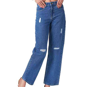 Jeans al por mayor para mujer, vaqueros elásticos, vaqueros rotos ajustados de largo completo para mujer - Product Image 4
