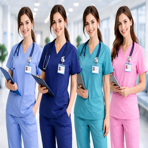 Uniforme Quirúrgico Personalizado con Logotipo para Hombres y Mujeres, Uniforme Médico de Hospital para Enfermeras y Doctores, Conjunto de Tela Tejida - Product Image 1