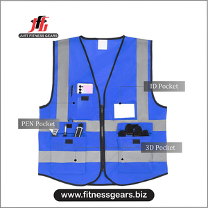 Gilet de sécurité de travail décontracté à capuche longue pour homme, réfléchissant haute visibilité, écologique, hiver, 100% polyester, multi-poches, construction robuste - Product Image 3