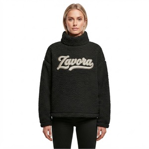 Sudaderas Personalizadas para Mujer, Cuello Alto, Forro Polar Sherpa, Sudadera con Logotipo Bordado, Ropa Cómoda de Invierno, Venta al Por Mayor - Product Image 1