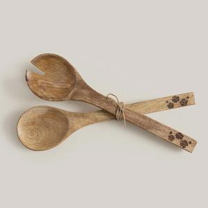 Elegante Juego de Cucharas para Ensalada de Madera de Mango, Cuchara y Tenedor para Servir Ensalada Hechos a Mano, Utensilios de Cocina, Herramientas para Servir en la Mesa - Product Image 1