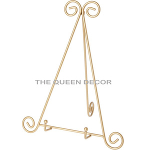 Gold Finished Aluminum Metal Storage Easel Stand Fresh Quality Vintage Style Use Picture Frame Home Living Room Decorative - Product Image 1