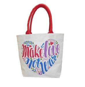 Bolsa de compras de lona de algodón ecológica de alta calidad, bolsa de mano promocional con logotipo personalizado serigrafiado con asa hasta la mano - Product Image 1