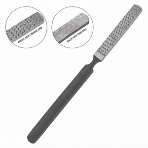 Foot <b>File</b> and Rasp 7 Inch Double Sided Callus Remover Black Handle Stainless Steel Pedicure Foot Care Hard Skin Removal Tool - Product Image 1