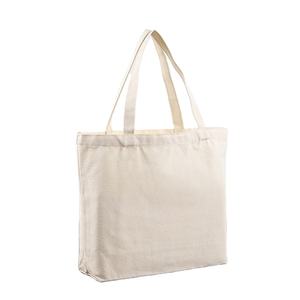 Bolsa de mano ecológica no tejida reciclada con logotipo personalizado, bolsas de compras de tela de algodón con asa de cremallera y serigrafía - Product Image 1