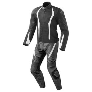 Combinaison de course moto pour homme à manches longues, noire et blanche, coupe-vent, toutes saisons - Product Image 2