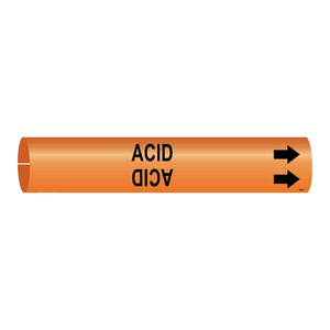 Marcador de Tuberías Brady ACID, Tipo Snap-On/Strap-On, Resistente a Químicos, Flexible, para Tuberías Industriales y de Laboratorio - Product Image 1