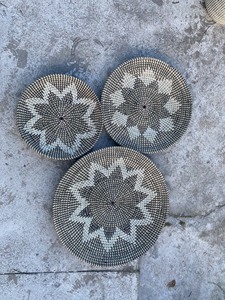 HIGH QUALITY Artisanal Seagrass <b>Wall</b> <b>Clock</b> Eco-Friendly <b>Modern</b> Design Boho <b>Wall</b> Art-4-Piece Set for Birthday & Back to School - Product Image 6