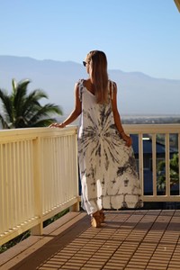 Vestido largo de rayón fluido para mujer, ligero, holgado, informal, estilo bohemio, vestido informal de verano - Product Image 2