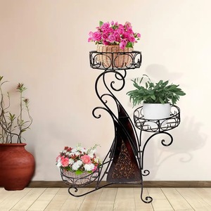 Pot de fleurs en métal de qualité supérieure résistant à la rouille, pour l'intérieur et l'extérieur, jardin, patio, balcon, conteneur décoratif pour plantes - Product Image 1