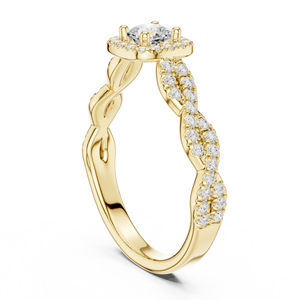แหวนเพชรทรงคุชชั่นคัท เพชรเลี้ยงในห้องปฏิบัติการ ทอง 14K 18K ประดับเพชรแบบเฮโล ทวิสต์ พาเว่ น้ำหนัก 0.85 กะรัต DEF VVS เครื่องประดับชั้นดีสำหรับผู้หญิง แหวนแต่งงานสำหรับเจ้าสาว ODM - Product Image 4