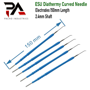 Pacho Industries Electrodos de Aguja Curva Electroquirúrgica Reutilizables de 150 mm, Instrumentos Quirúrgicos de Acero Inoxidable con Eje de 2.4 mm - Product Image 3