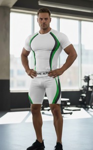 Ensemble short de compression de lutte personnalisé pour homme, respirant, léger, 100 % polyester, anti-UV, idéal pour le grappling - Product Image 2