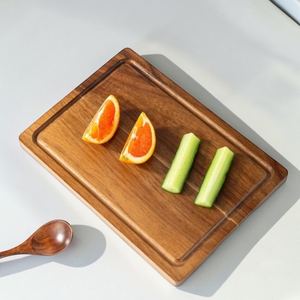 Planche à découper en bois d'acacia avec rainure pour les jus |   Planche à découper double face - Product Image 5