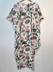 Vestido Kaftan Casual de Verano sin Mangas con Estampado Floral Tropical Digital, de Algodón, para Mujer, Islas del Pacífico Asiático - Product Image 3