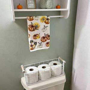 Panier rectangulaire en fil blanc avec poignées en bois naturel, élégant et pratique, accessoire pour la maison ou le bureau - Product Image 5