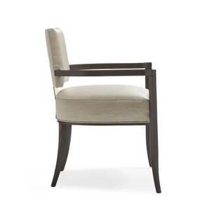 Sillón Caracole con Asiento Reservado, Hecho de Madera de Teca con Tapicería Color Crema Plateado Suave. - Product Image 4