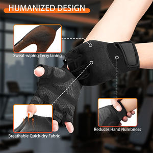 Guantes de Gimnasio para Levantamiento de Pesas, Ejercicio, Ciclismo, Entrenamiento y Fitness, Sin Dedos con Agarre Acolchado, Protección Completa de la Palma - Product Image 5