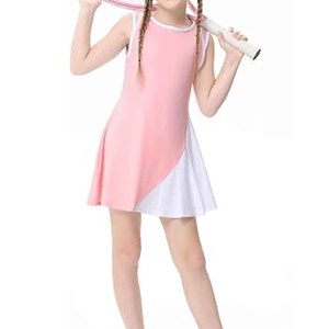 Robe de tennis pour filles en gros d'usine, respirante, séchage rapide, sans manches, vêtement de sport avec short intégré, Spandex/Nylon, transfert thermique 220g - Product Image 5