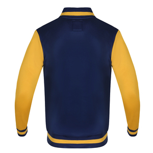 Veste universitaire noire et grise pour homme avec broderie du logo P, style preppy, coupe classique, col rabattu, boutons sur le devant - Product Image 6