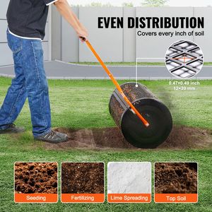 Spargitore per Prato a Rullo da 24 Pollici con Manico a T, Spargitore Portatile per Compost e Torba, Cesto in Rete d'Acciaio, Altezza Regolabile - Product Image 6