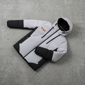 Chaqueta Acolchada con Capucha Personalizada para Hombre, Diseño Color Block, Cierre de Cremallera, Relleno de Poliéster, Abrigo Casual de Invierno, Corte Regular - Product Image 1