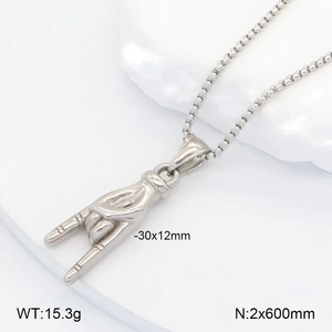 Pendentif animal classique pour Noël en acier inoxydable 304 avec finition plaquée or 18 carats et chaîne à maillons - Product Image 2