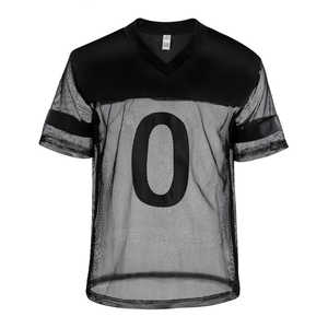 <b>Men</b> Mesh Training Jersey Wholesale Breathable <b>V</b> <b>Neck</b> Number Print Short Sleeve Sports Tee Manufacturer - Product Image 3