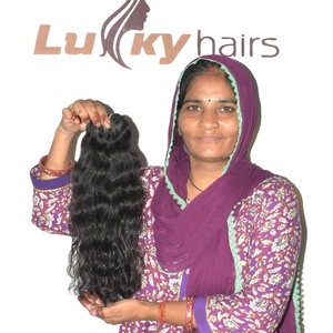 Extensiones de Cabello Humano Indio Rizado con Corte Recto, Doble Trama, Virgen Remy, Puntas Gruesas, Negro Natural Definido - Product Image 3