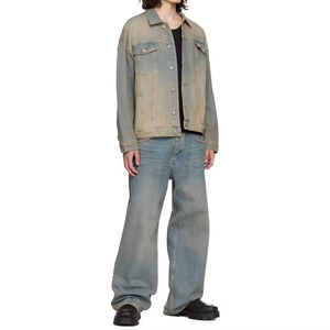 High Quality French Terry Cotton Oversized Baggy Sweatpants Custom Straight Curved Striped <b>Trousers</b> with <b>Drawstring</b> Rope - Product Image 6