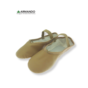 รองเท้าบัลเลต์พื้นยางแยกส่วนหนังแท้ OEM รับทำโลโก้และฉลากส่วนตัว - Product Image 3