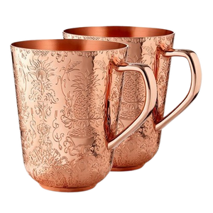 Lot de 4 mugs Moscow Mule en cuivre martelé faits à la main, avec pailles en cuivre et verre – Vente en gros - Product Image 5