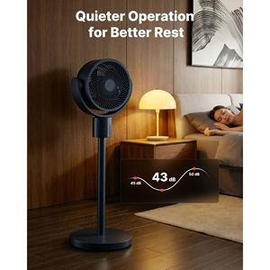 Ventilatore oscillante da 7 pollici con piedistallo, motore DC a 12 velocità e 3 modalità, timer 15H e telecomando, compatibile con prese 110V, compatibile con spine AU e US - Product Image 5